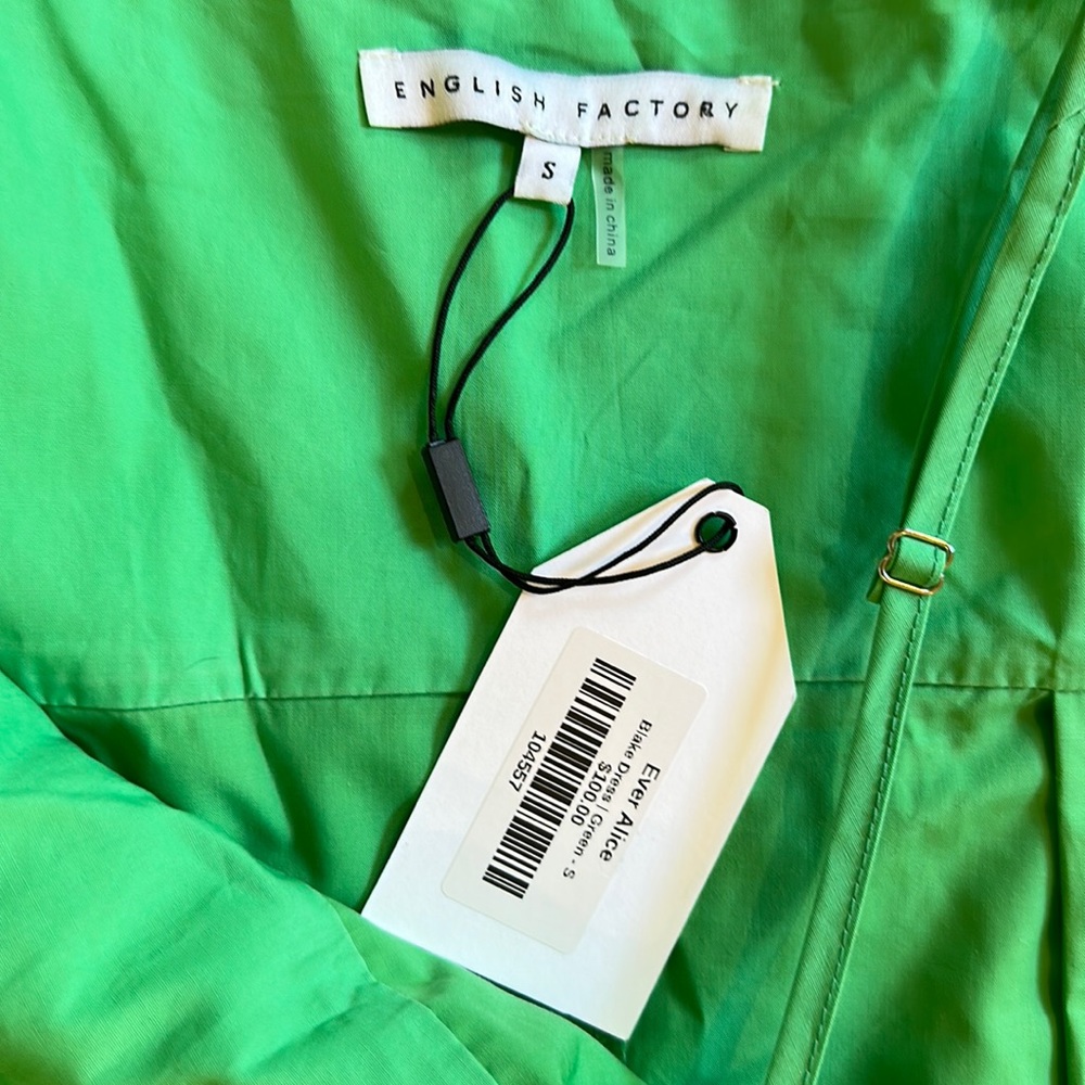 English Factory Green Tea-Length Dress